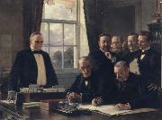 Theobald Chartran Signing of the Peace Protocol Between Spain and the United States oil painting artist